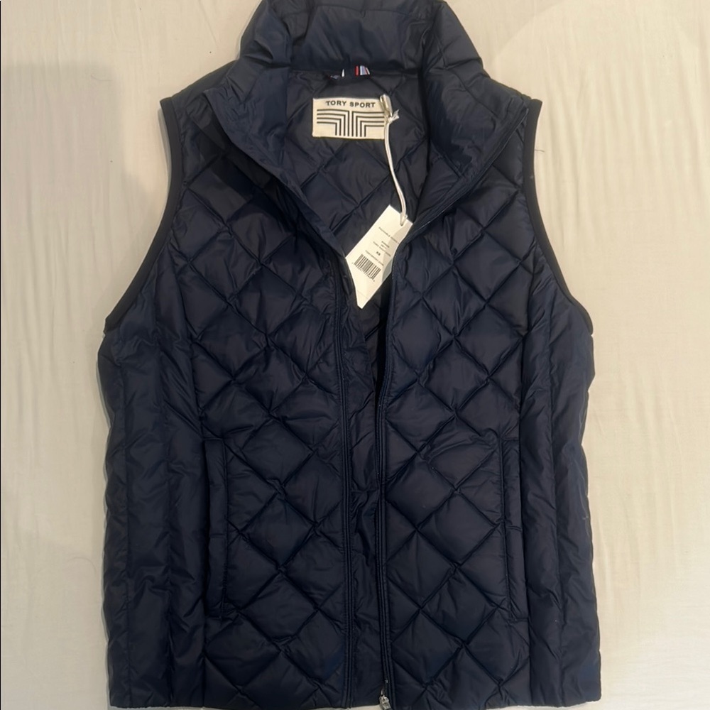 Tory Sport Navy Quilted Vest